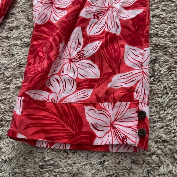 Vintage Sag Harbor Red Tropical Floral Capri Pants Women’s Size 8 Summer Cruise - Picture 8 of 16